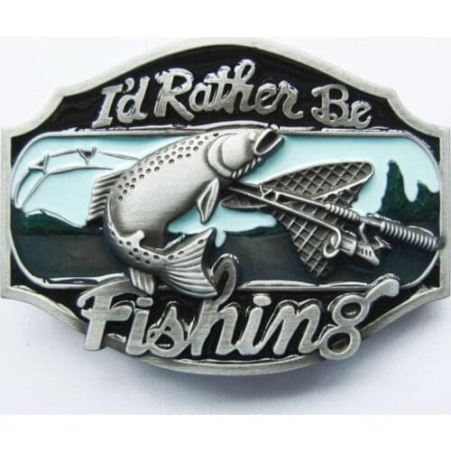 Jeansfriend New Western Wildlife Rather Be Fish Belt Buckle also Stock in US