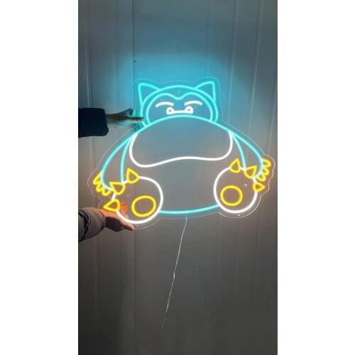 Custom led Snorlax Anime Cute Neon Sign Indoor Wall Lights Wedding Event Party Decoration Shop Indoor Home Kids Room Decor Neon