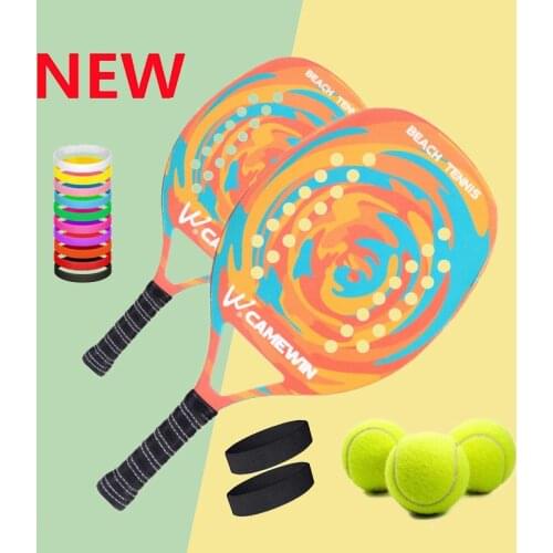 Spot / The Lowest Price Professional Carbon Beach Tennis Paddle Racket Soft EVA Face with Bag for Adult Tennis Racquet Equipment