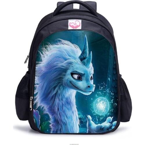 Raya and The Last Dragon Backpacks ForGirls Boys Primary Children School Bags Schoolbags Kids Mochila Infantil Zip Kids Gifts
