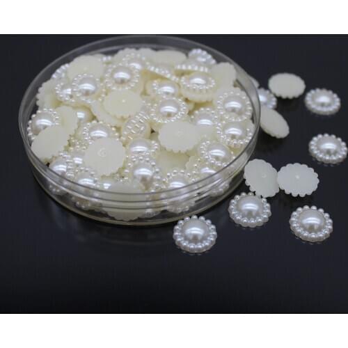 Multi Color Imitation Pearl Half Round Flatback Flower Loose Beads For DIY Jewelry Craft Handmade Scrapbook Decoration Hot Sale