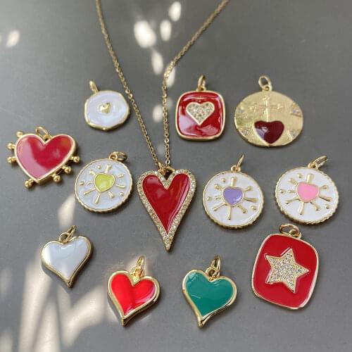 Red Heart Ture Love Diy Earrings Necklace Bracelet Gold Cute Designer Charms Pendant for Jewelry Making Nail Phone Butterfly