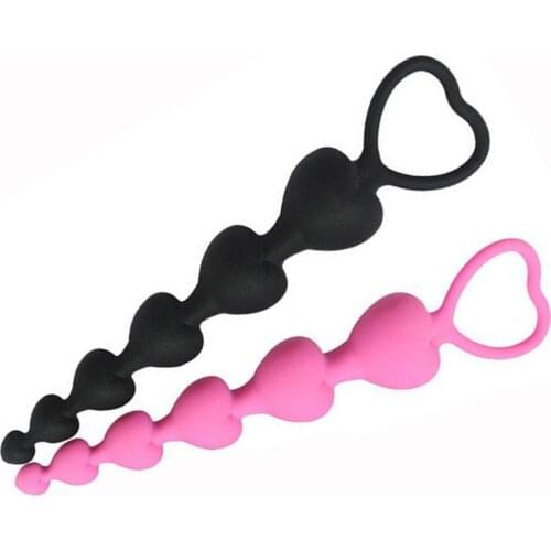 Silicone 6-bead Anal Plug G-spot Stimulation Female Adult Toy Butt Plug Sex Accessory for Couples Adult Sex Toy