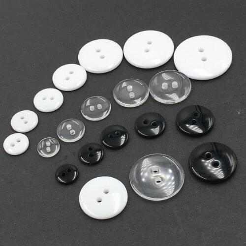 Resin 2-holes Round Buttons Sewing Fasteners Craft scrapbooking DIY 7.5mm 9mm 11.5mm 12.5mm 15mm 18mm 20mm 23mm 25mm 100pcs/lots