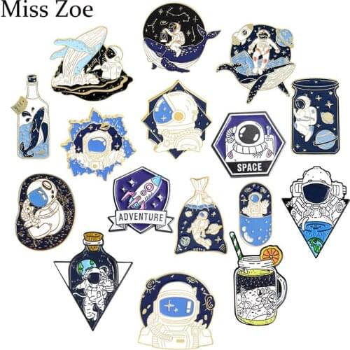 Take Off Now! Adventure Enamel Pins Cartoon Universe Space Astronaut Brooches Backpacks Clothes Lapel Badge Jewelry Gift For Kid