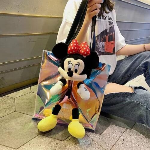 Disney girls Mickey Minnie shoulder Bag Outdoor cute plush toys Shopping Handbag Girlfriend gift