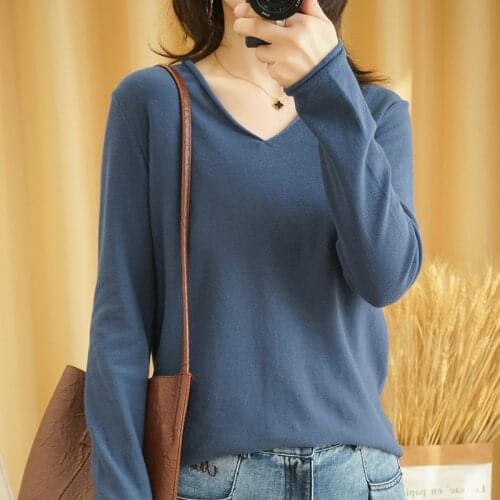 Spring and autumn new style 100% cotton ladies pullover knitted hooded long sleeve loose plus size ladies sweater