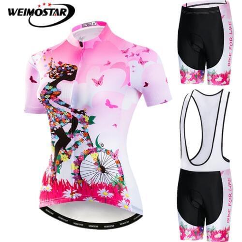 Weimostar Cycling Jersey Set 2018 pro team Summer Mountain Bicycle Clothing Women Quick Dry mtb Bike Clothing Sport Cycling Wear