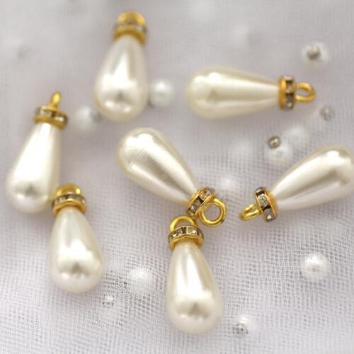 Waterdrop shape pearl rhinestone with Hanging ring sew on rhinestone For DIY cloth Party Dress Jewelry Accessories