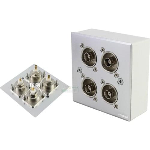 1Pcs 86 panel wall plug black silver metal brushed BNC gold-plated welding base video security coaxial AV signal
