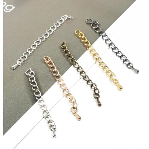 10pcs/bag Sliver Gold Necklace Extender Bracelet Extender Extension Tails DIY Craft Jewelry Finding Making Matching Connectors