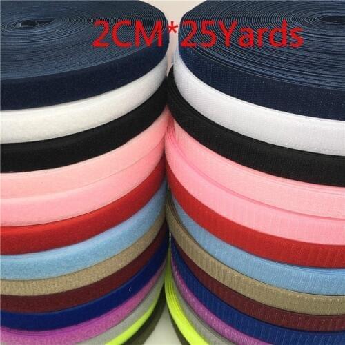20MM 13colors nylon Hasp Hook and Loop Clasp Magic Tape Clothes Accessories DIY Patchwork Adhesive Fastener Tape 25yards/roll