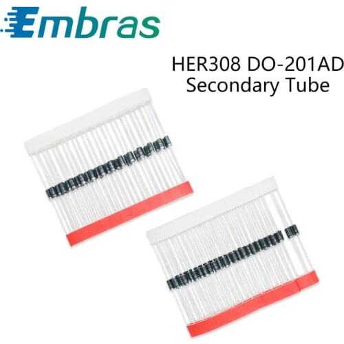 20Pcs High Efficiency Rectifier Diode DO-27 HER505 HER506 HER507 HER508 HER308 HER302 HER303 HER304 HER305 DO-201AD 3A 1000V HER