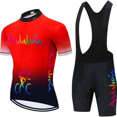 2021 Andalucia Cycling Clothing Bike Jersey Quick Dry Mens Bicycle Clothing Summer Team Cycling Jerseys 20D Gel Bike Shorts Set