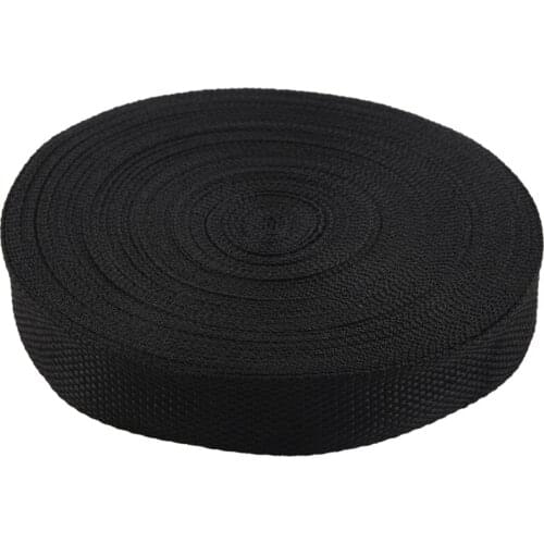 25mmx20m Roll Nylon Tape Strap For Webbing Bag Strapping Belt Making DIY Craft - Black
