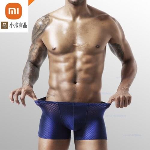 Xiaomi 3pcs Ice Silk Thin Underwear Mens High Stretch Skin-friendly Sweat-absorbent Comfortable Breathable Summer Boxer Pants