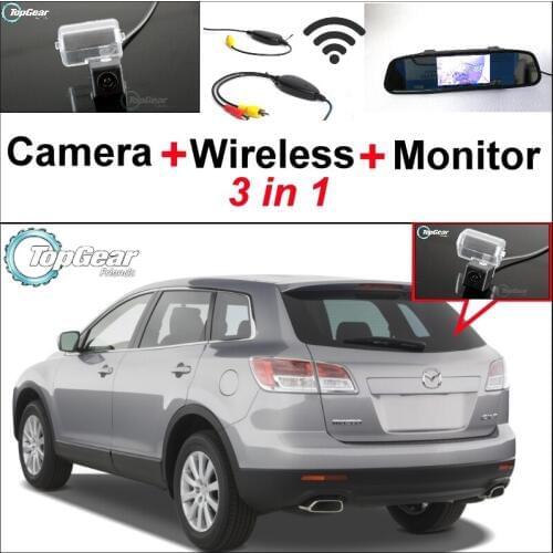 3 in1 Special Camera + Wireless Receiver + Mirror Monitor EASY DIY Back Up Parking System For Mazda CX-9 CX9 CX 9 2007~2014