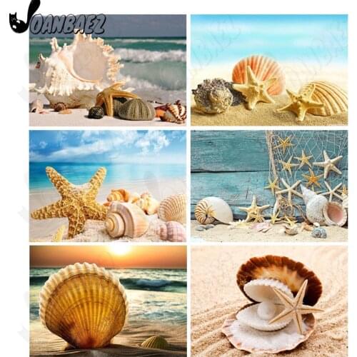 Abstract Sea Life Diamond Painting 5D Diy Wall Art Starfish Shell Diamond Embroidery Inlaid Home Room Decoration Accessories