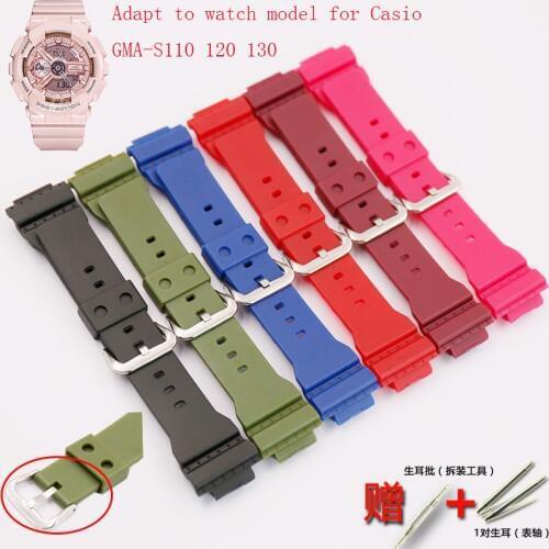 Watch accessories pin buckle 16mm for Casio G-SHOCK GMA-S120MF S110MF S130 mens and womens sports rubber resin strap