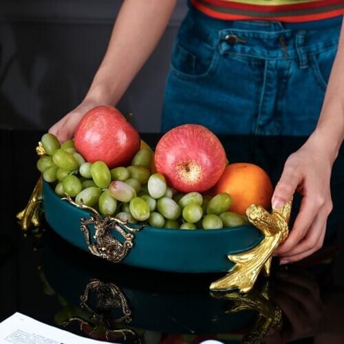 American light luxury table top cosmetics storage tray DECORATION ORNAMENT European creative household large high-grade fruit tr