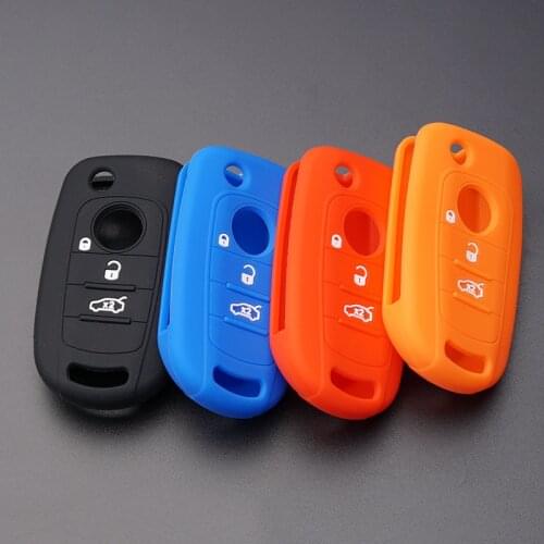 Runfa Auto Remote FOB Silicone Shell For Dodge Neon 3 Button Flip Key For Fiat Egea Tipo 500X Toro nuovo grazieKeyless Case