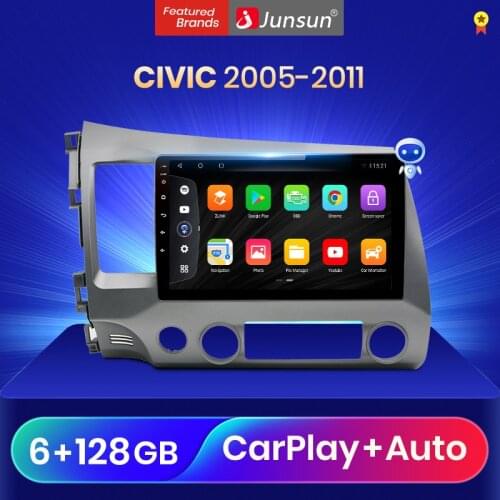 Junsun V3Pro Qualcomm Voice Control Android 10 Car Radio Multimedia Player For Honda CIVIC 2005-2011 CarPlay Auto 2Din