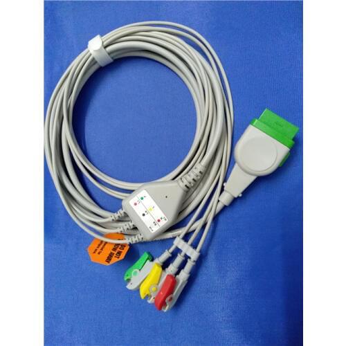 Free Shipping For GE-Mar qutte One-piece ECG cable with 3-leads IEC clips ECG Leadwires