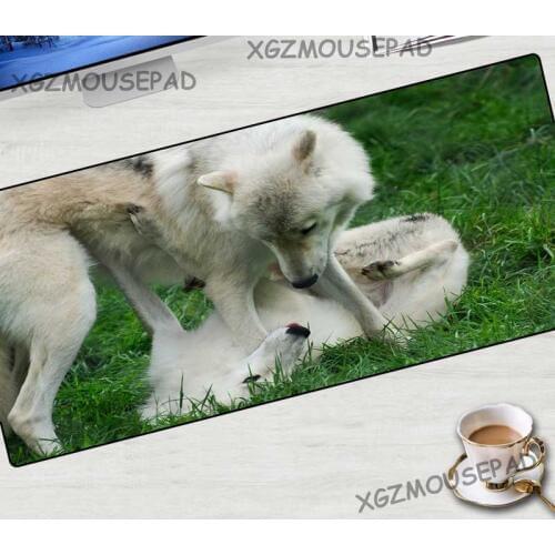 XGZ Animal Large Game Mouse Pad Black Lock Edge HD Wolf Dog Lawn Computer Desk Mat Rubber Non-slip Coaster for Csgo Lol