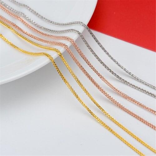 Fine DIY Womens Chain Necklace Sterling silver Horsewhip Chopin chain Jewelry Beads Female Accessories silver Fashion Jewellery