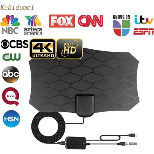 80 Miles Digital TV Antenna 28DB HDTV Antenna With Amplifier Signal Booster Radius Fox DVB-T2 Indoor Satellite Grid Aerial