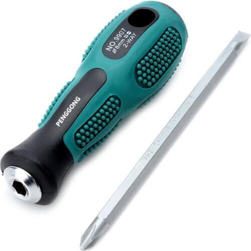 Dia 6mm Double Head Screwdriver Detachable handle Slotted Phillips 2-way Screwdriver Cross Flat Head Screw Driver Repair Tool