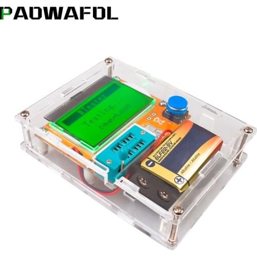 ESR Meter Mega328 Transistor Tester Digital V2.68 ESR-T4 Diode Triode Capacitance MOS/PNP/NPN LCR 12864 LCD Screen Tester