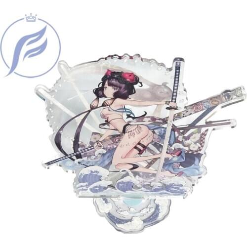 FANGQINGMAO 9cm Customized Figure Cartoon Anime Character Acrylic Standee Eco-friendly Transparent Clear Printed Plastic Stand