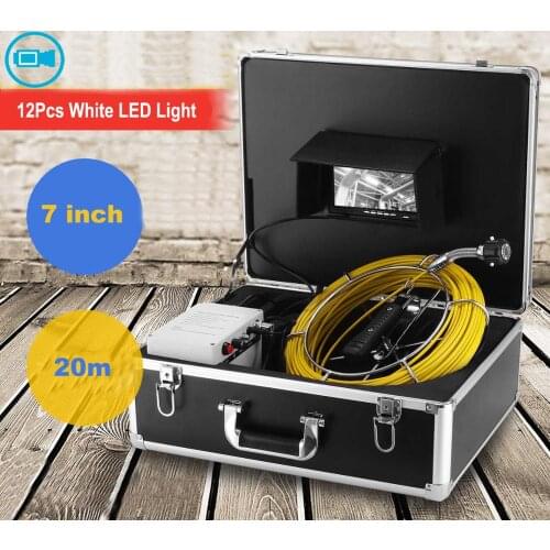 IP68 Waterproof 7inch Digital High Resolution Screen Pipe Sewer Snake Inspection Camera System 23MM Camera Head 20M Cable
