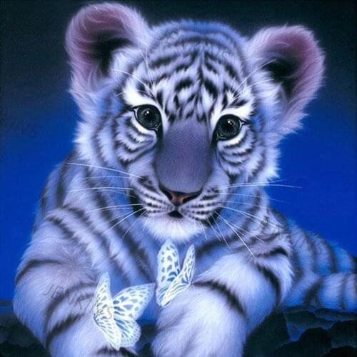 Jenkins 5D Diy Diamond Painting Tiger Cross Stitch Animal Diamond Embroidery New Handicrafts Home Decor