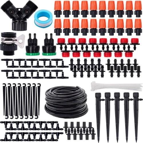 151Pcs Irrigation Kit, 25M Mini Drip Irrigation System With Adjustable Nozzle Sprinkler Sprayer And Dripper Automatic-ABUX