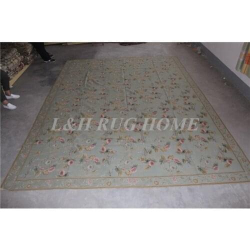 Free shipping 9'X12' 15K RICE CROSS STITCHED needlepoint rugs 100% New Zealand handmade carpet hand knotted area carpet rugs