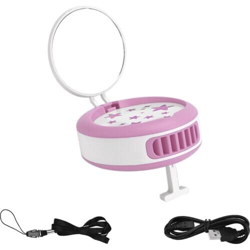 Mini Eyelashes Dryer Electric Air Conditioning Fan Nail Blower W/ Mirror