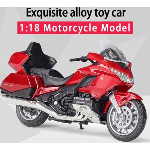 Welly 1/18 2020 Honda Gold Wing Diecast Motorcycle Model Workable Shork-Absorber Toy For Children Gifts Toy Collection