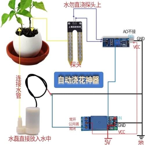 Free shipping Automatic irrigation module DIY kit soil moisture detection automatic water pumping