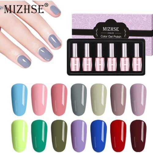 MIZHSE Nail Gel Manicure Set Nail Art Kits 18ML Gift Box Gel Polish Varnish Pure Color UV Gel Nail Polish Set UV LED Gel Lacquer