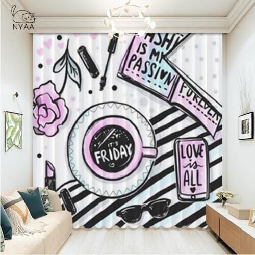 Make Up Brush Set Curtains Blackout For Kids Room Organizer Box Curtain For Bathroom 3D Coametic Lipstick Curtain Micro Shading