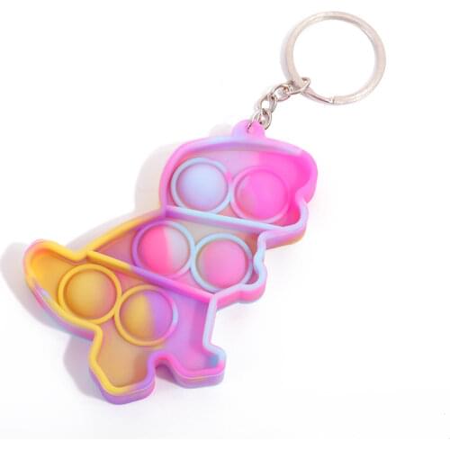 New Colorful Silicone Squeeze Bubble Keychain Decompression Toy Backpack Pendant Finger Bubble Relief Pressure Fidget Sensory To