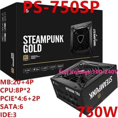 New PSU For 1Stplayer Brand Steampunk RTX2080TI 80PLUS Gold Full Module Dual CPU Power Supply 750W Power Supply PS-750SP