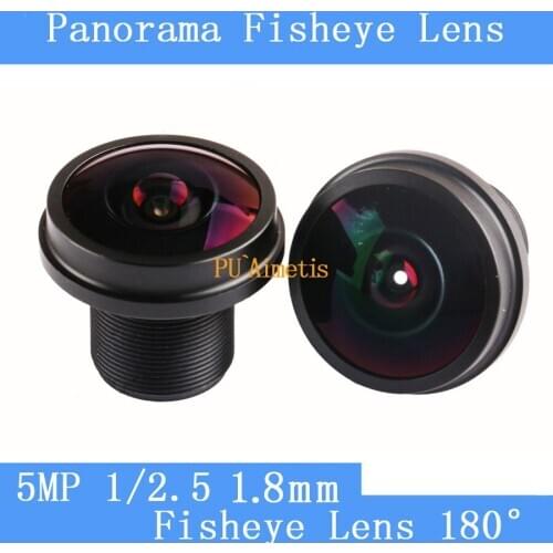 PU`Aimetis CCTV lens 1/2.5 1.8mm 180 degree 5MP CCTV MTV Board Lens Fisheye Lens for Security CCTV Video 1080P IP camera