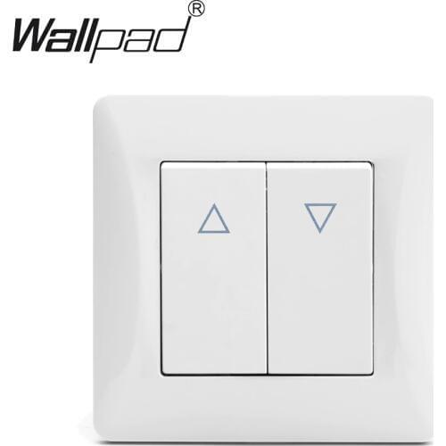Curtain Switch Wallpad 110-250V White Plastic Panel EU European Standard Curtain Switch Reset Function with Claws