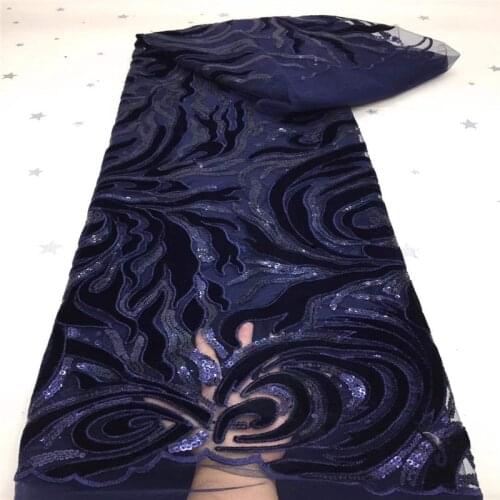 Heavy Velvet Lace Fabric 2021 High Quality Latest African Sequin Lace Fabric Embroidery French Lace For Evening Party Dress