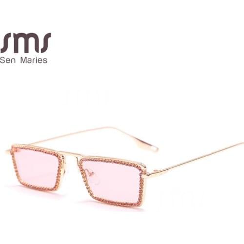Rectangle Diamond Sunglasses Women Men Steampunk Vintage Sun Glasses Luxury Brand Designer Eyeglasses Retro Eyewear UV400