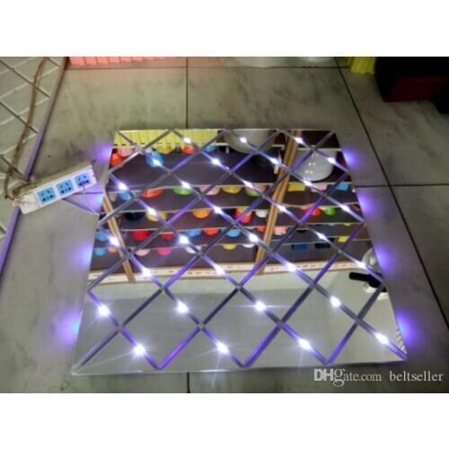 60CMX60CM Luxury Fantasy Crystal Wedding Mirror Carpet Aisle Runner T Station Stage Decoration LED Carpets New Arrival