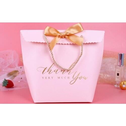 Luxury Gift Paper Bag Custom Made Printed Logo Jewelry Packaging Shopping Paper Bag With Ribbon Handles --XP2104